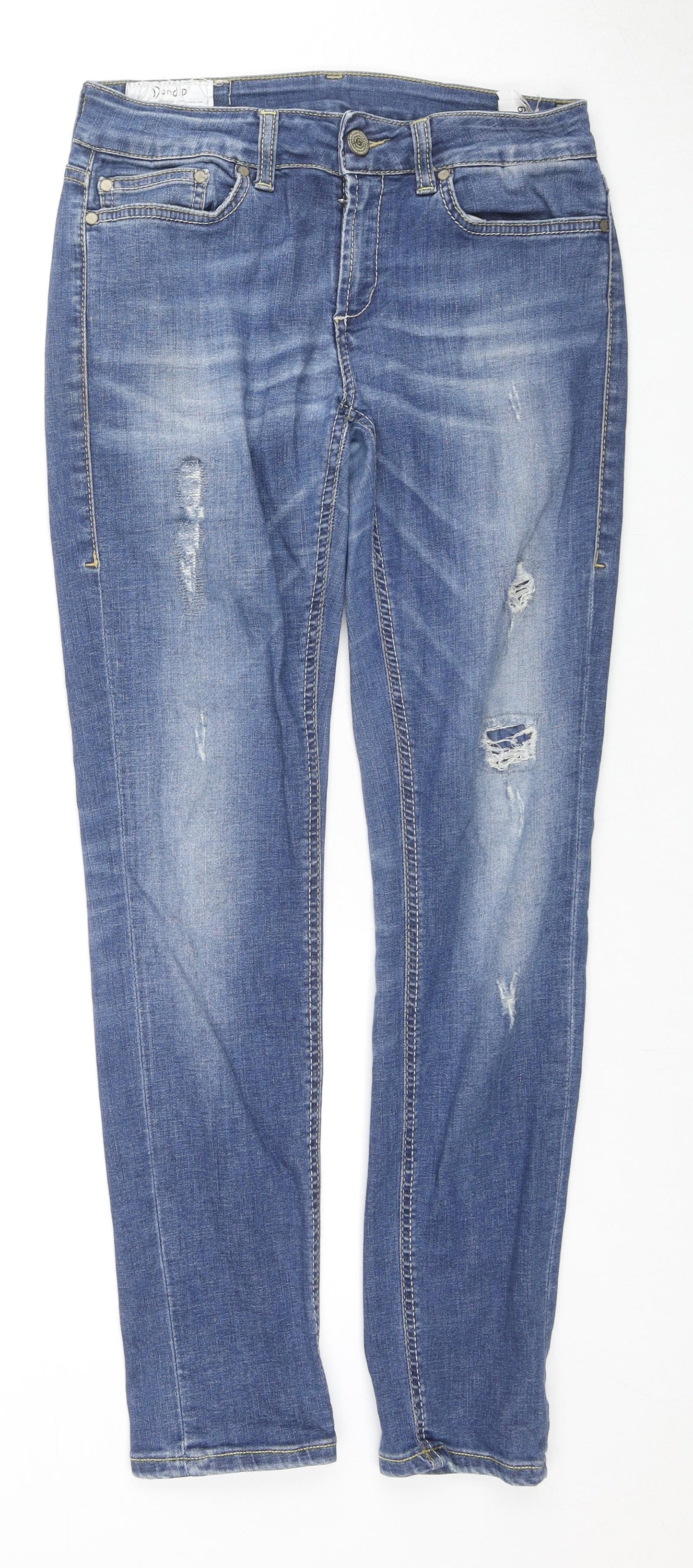 Dondup Womens Blue Cotton Skinny Jeans Size 29 in L27 in Regular Zip