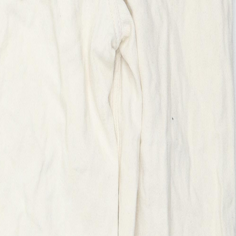 Womens UK Size 6 Warehouse Regular Fit Tapered Beige Jeans