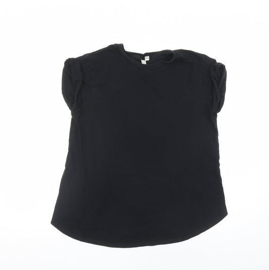 Womens UK Size 10 ASOS Black Basic T-Shirt