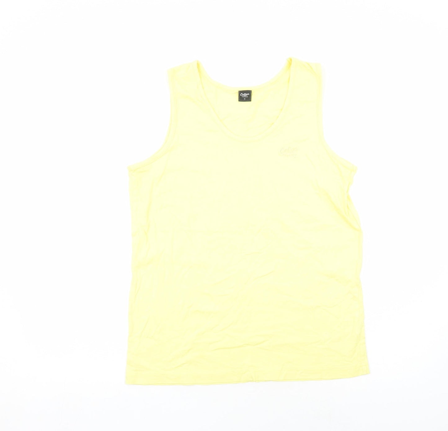 Womens UK Size M Cotton Traders Yellow Basic T-Shirt