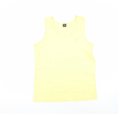 Womens UK Size M Cotton Traders Yellow Basic T-Shirt