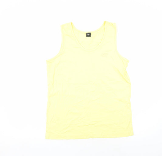 Womens UK Size M Cotton Traders Yellow Basic T-Shirt