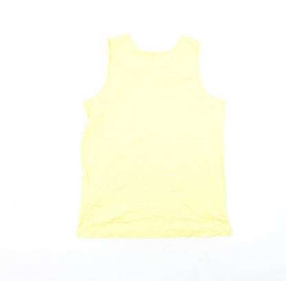 Womens UK Size M Cotton Traders Yellow Basic T-Shirt