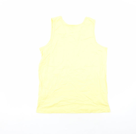 Womens UK Size M Cotton Traders Yellow Basic T-Shirt