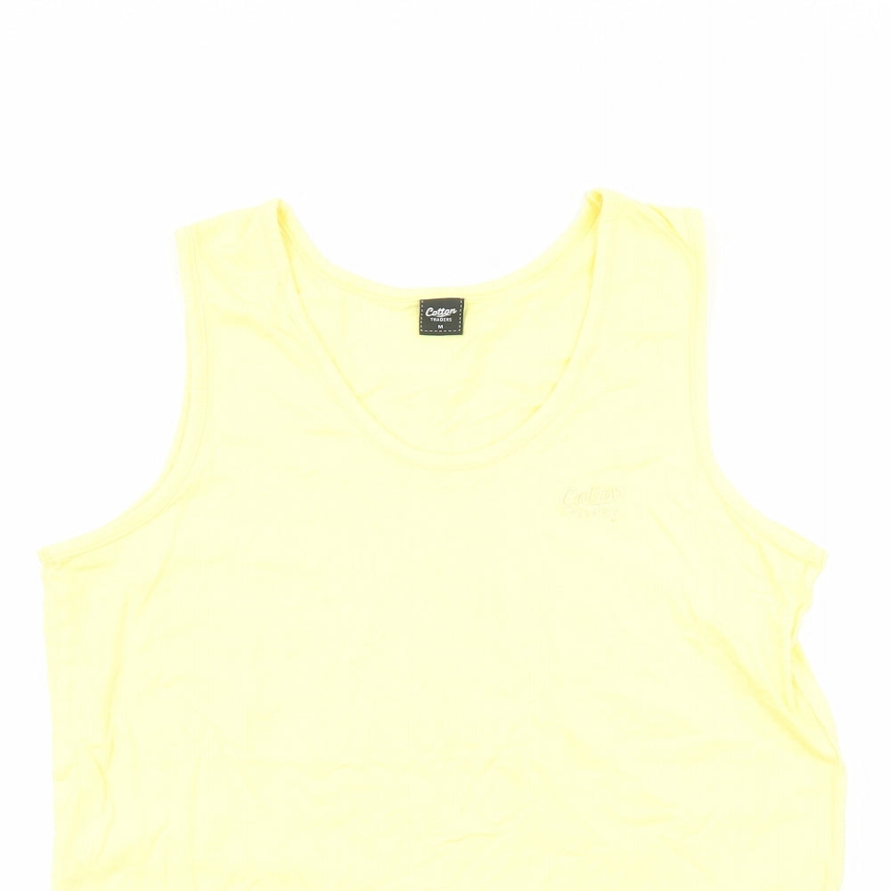 Womens UK Size M Cotton Traders Yellow Basic T-Shirt