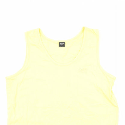 Womens UK Size M Cotton Traders Yellow Basic T-Shirt
