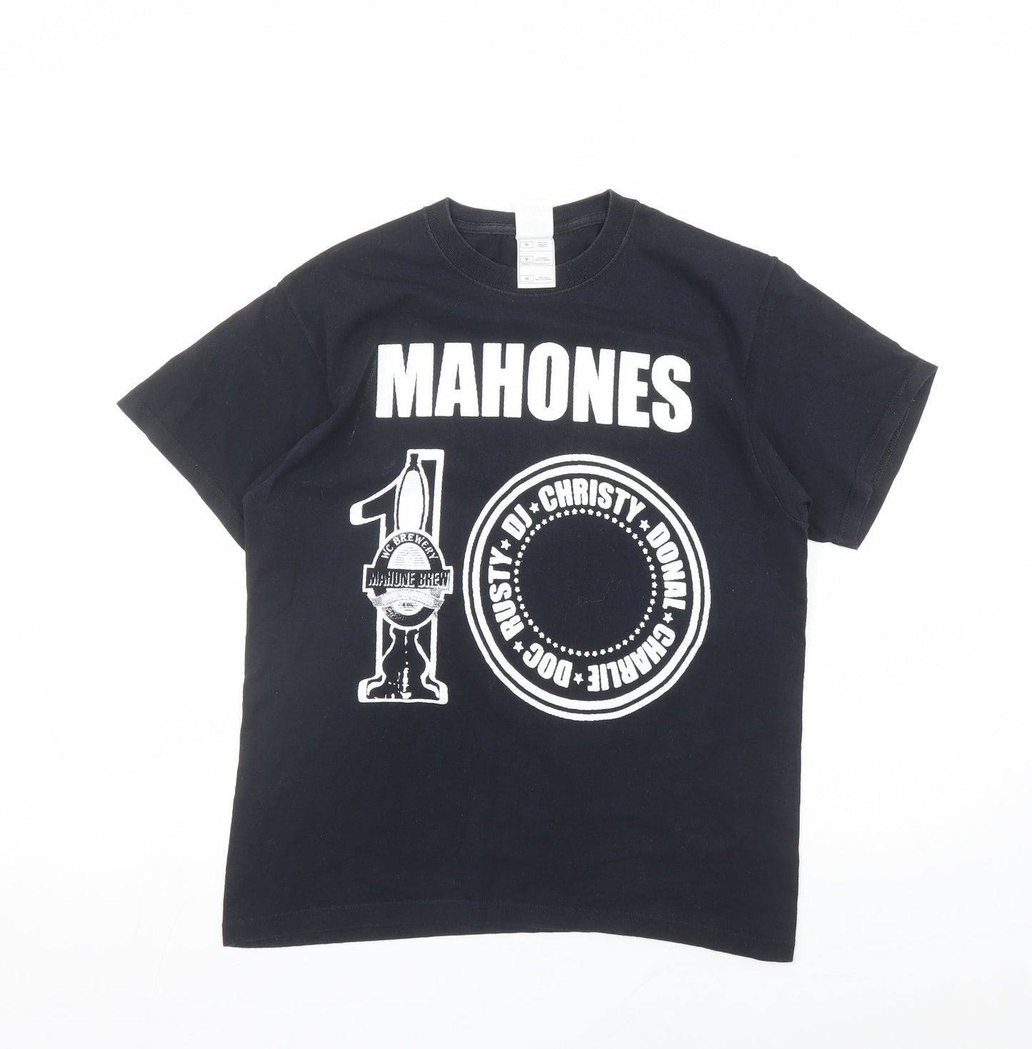 Mens UK Size M Fruit of the Loom Black  T-Shirt