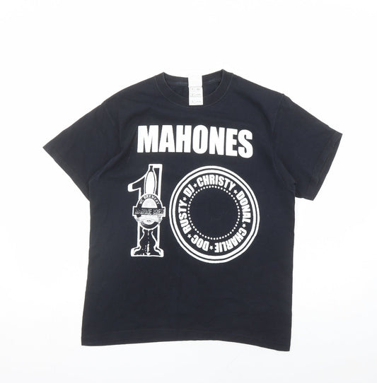 Mens UK Size M Fruit of the Loom Black  T-Shirt