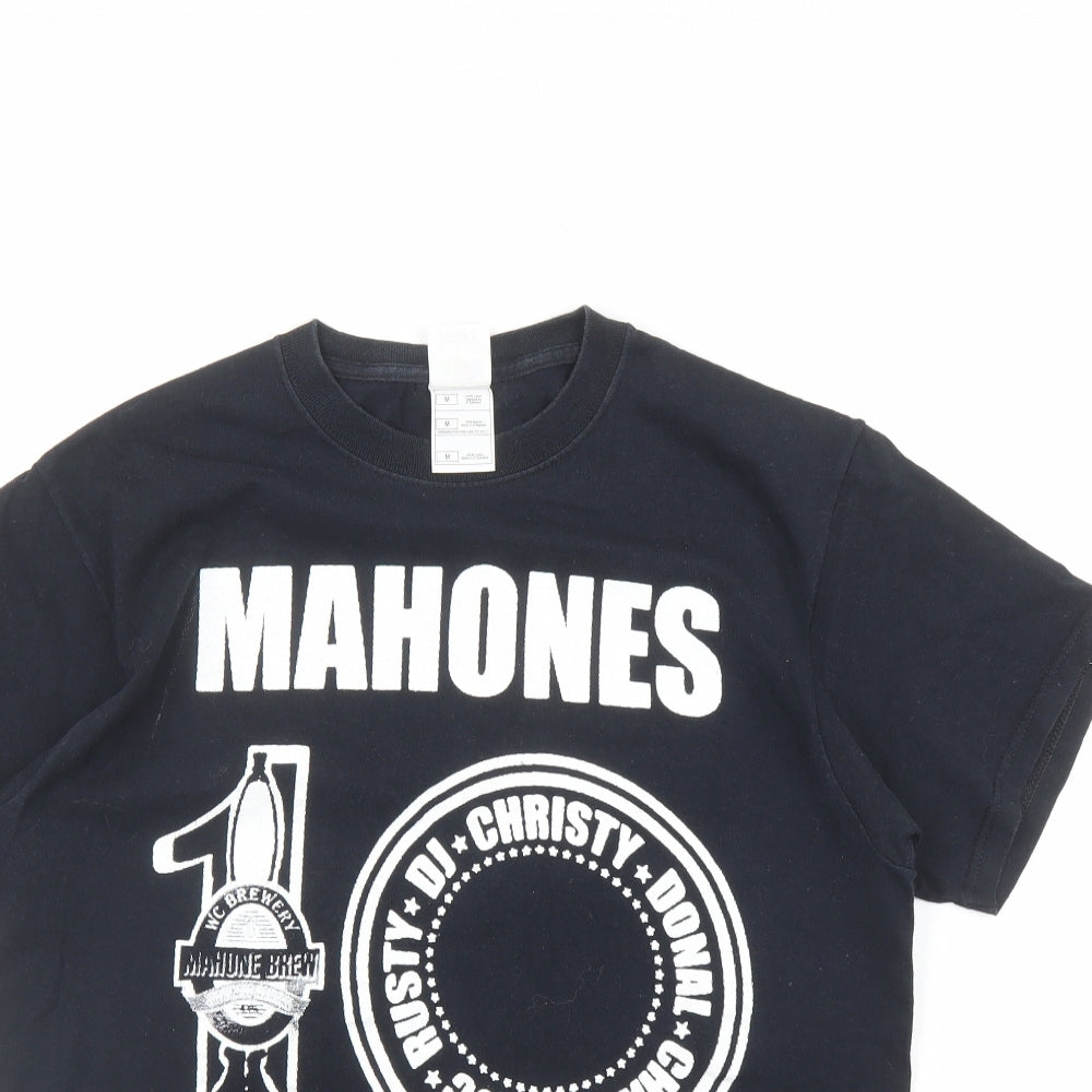 Mens UK Size M Fruit of the Loom Black  T-Shirt