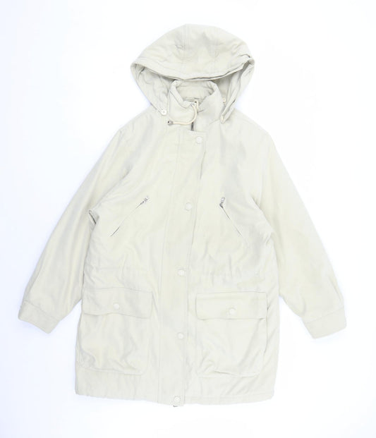 Four Seasons Womens Beige Overcoat Coat Size M Zip