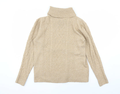 C&A Womens Brown Roll Neck Acrylic Pullover Jumper Size L