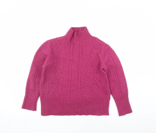 Autograph Womens Pink Mock Neck Acrylic Pullover Jumper Size 14