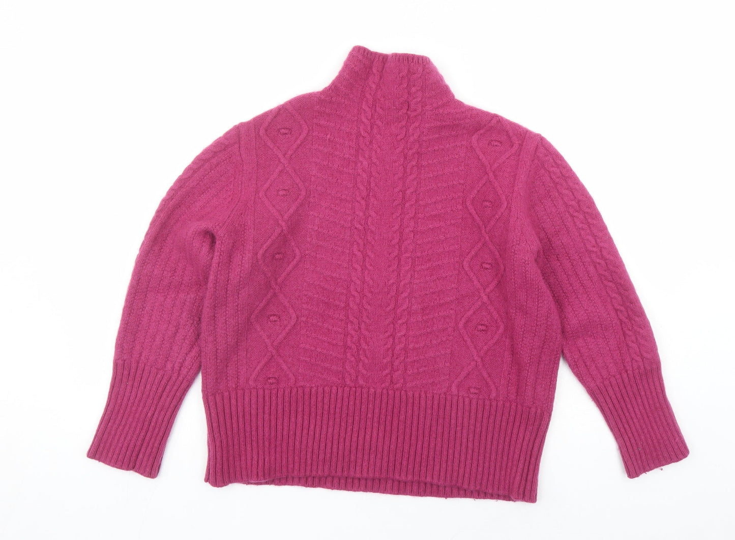 Autograph Womens Pink Mock Neck Acrylic Pullover Jumper Size 14