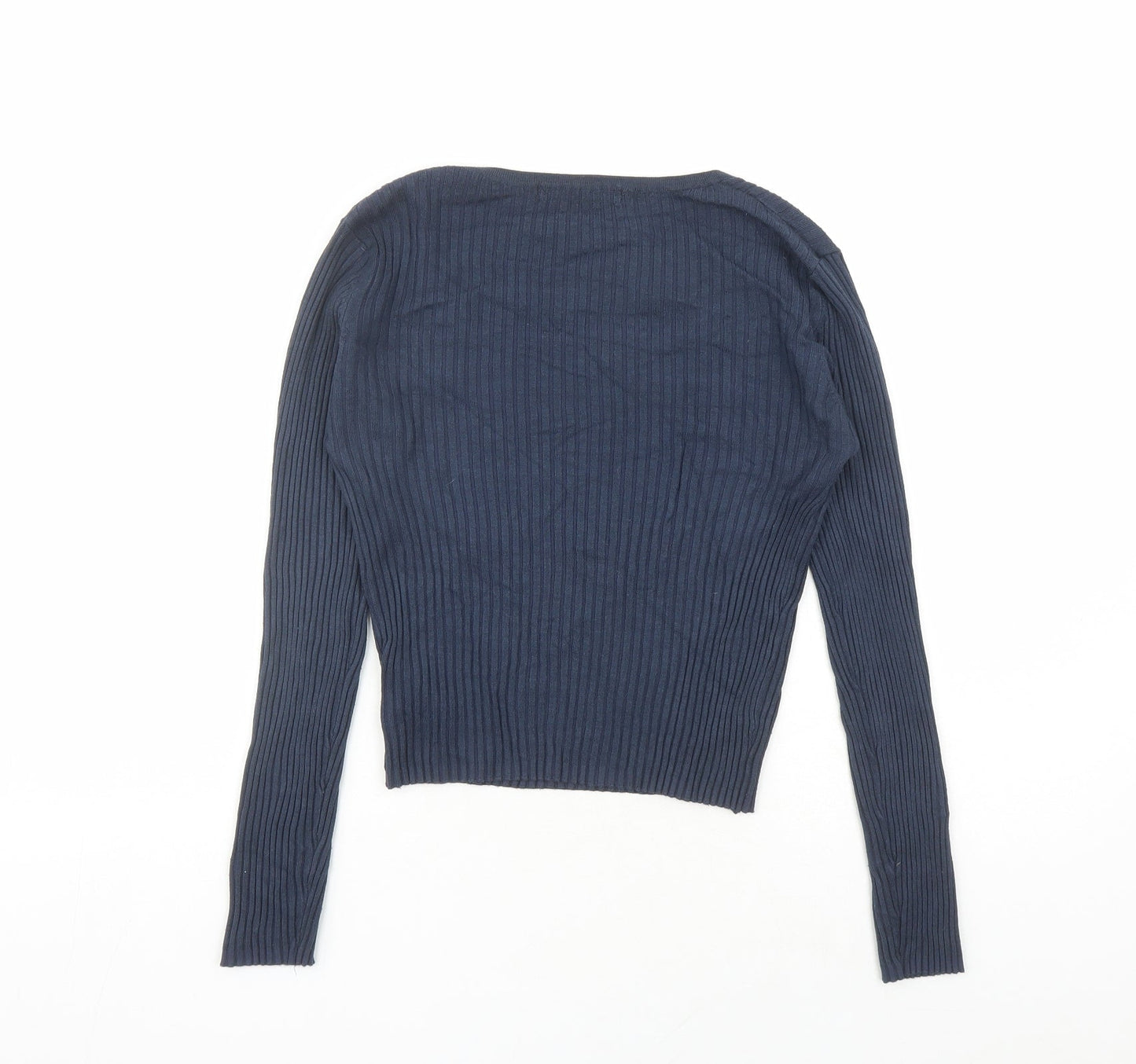 Womens UK Size 12 Threadbare Blue Cropped T-Shirt