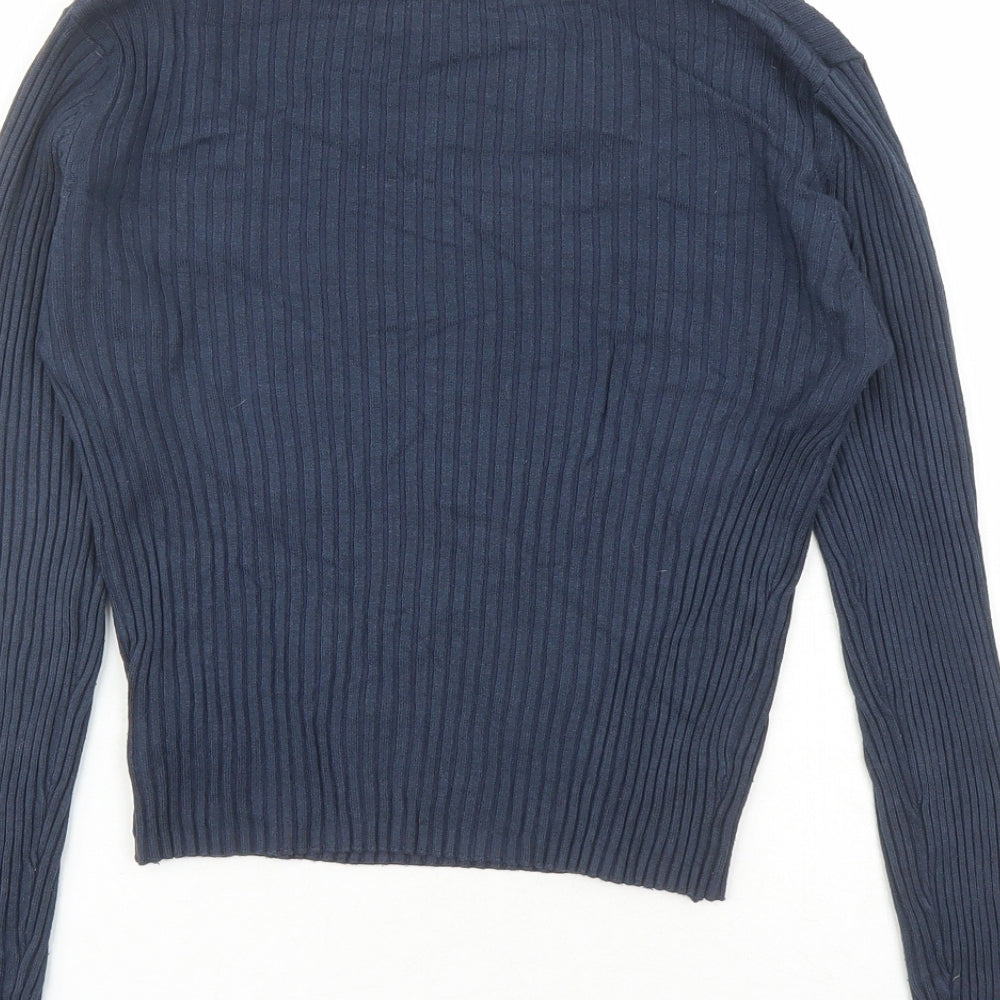 Womens UK Size 12 Threadbare Blue Cropped T-Shirt