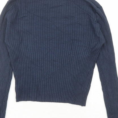 Womens UK Size 12 Threadbare Blue Cropped T-Shirt