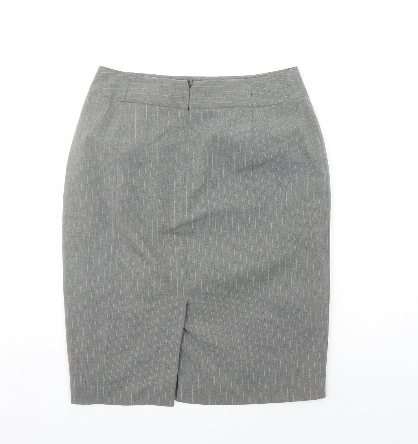The Department Womens Grey Striped Polyester A-Line Skirt Size 10 Zip