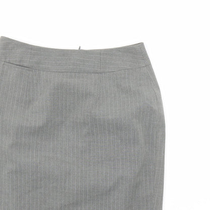 The Department Womens Grey Striped Polyester A-Line Skirt Size 10 Zip