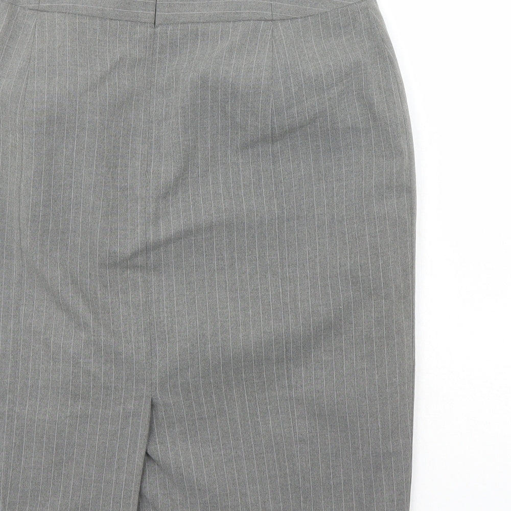 The Department Womens Grey Striped Polyester A-Line Skirt Size 10 Zip
