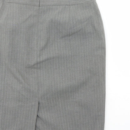 The Department Womens Grey Striped Polyester A-Line Skirt Size 10 Zip