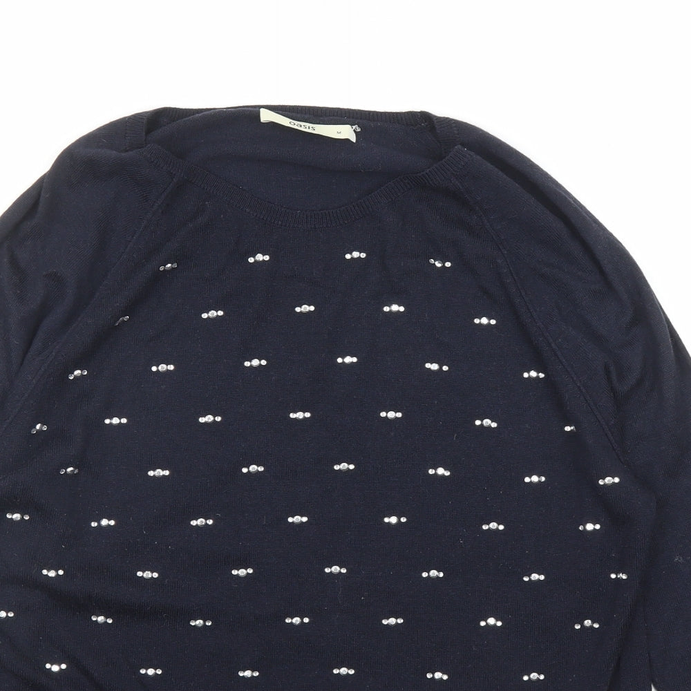 Womens UK Size M Oasis Blue Pullover Jumper