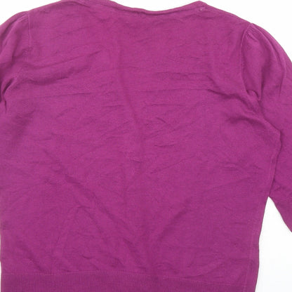 Womens UK Size 14 Monsoon Purple Cardigan Jumper