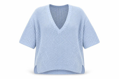 Warehouse Womens Blue V-Neck Acrylic Pullover Jumper Size L