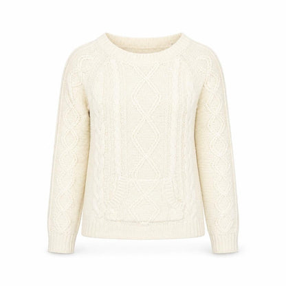 Jennyfer Womens Ivory Round Neck Acrylic Pullover Jumper Size XS