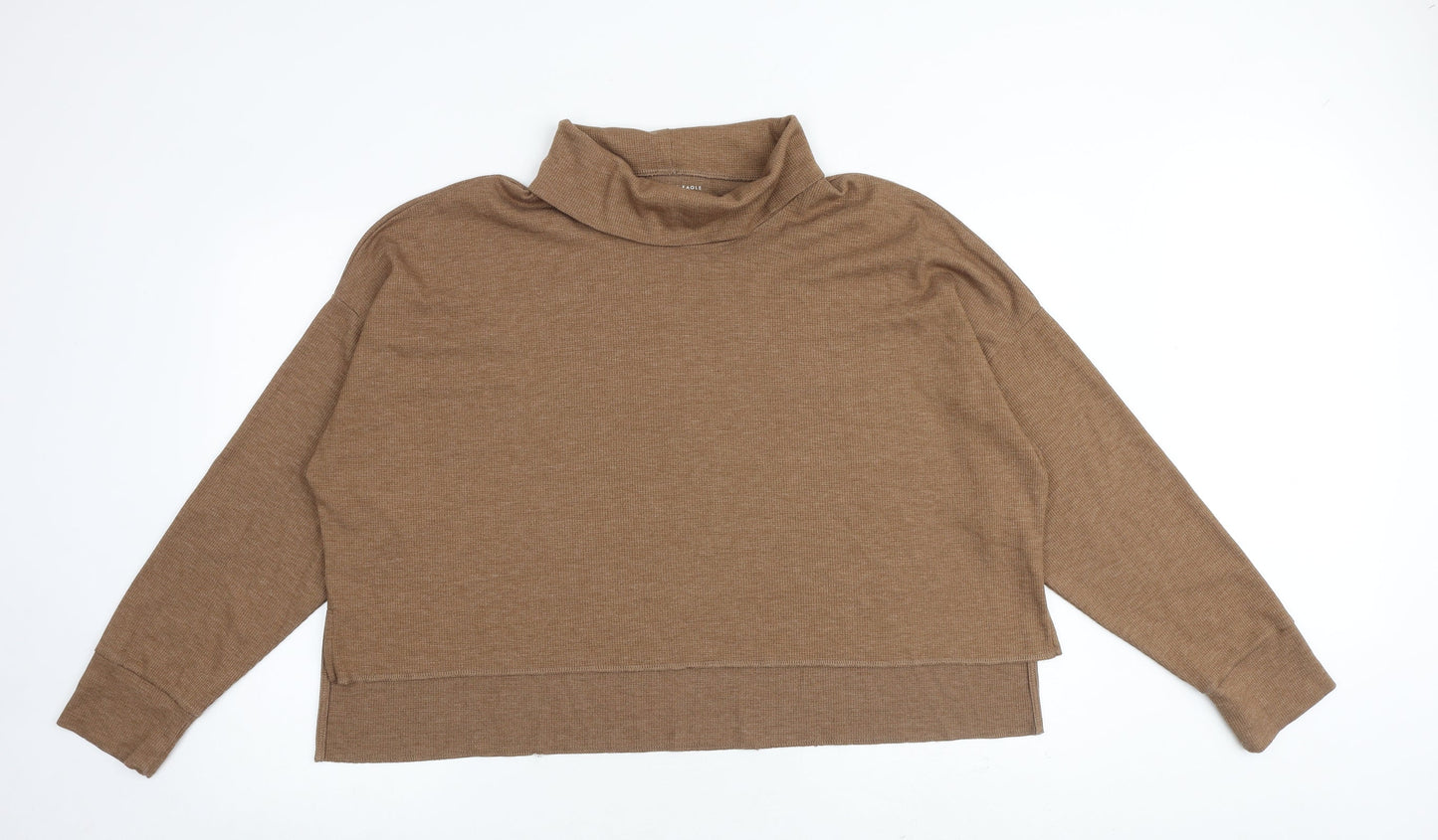 American Eagle Outfitters Womens Brown Roll Neck Viscose Pullover Jumper Size XL