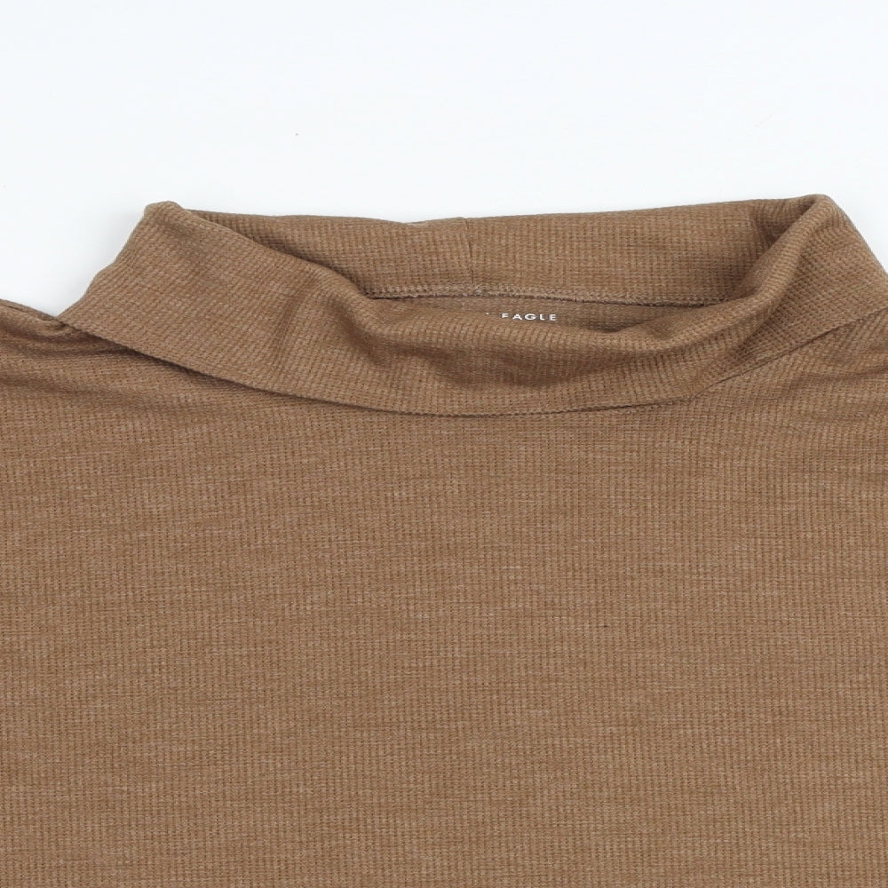 American Eagle Outfitters Womens Brown Roll Neck Viscose Pullover Jumper Size XL