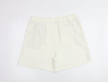 Marks and Spencer Womens Ivory Polyester Basic Shorts Size 18 L6 in Regular Pull On