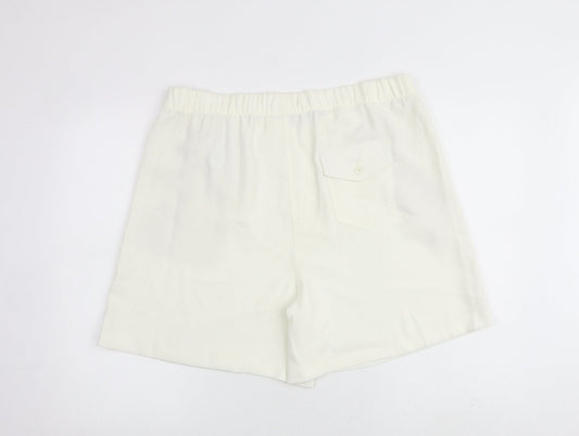 Marks and Spencer Womens Ivory Polyester Basic Shorts Size 18 L6 in Regular Pull On