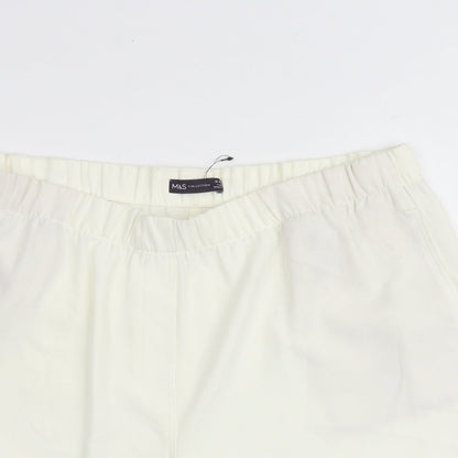 Marks and Spencer Womens Ivory Polyester Basic Shorts Size 18 L6 in Regular Pull On