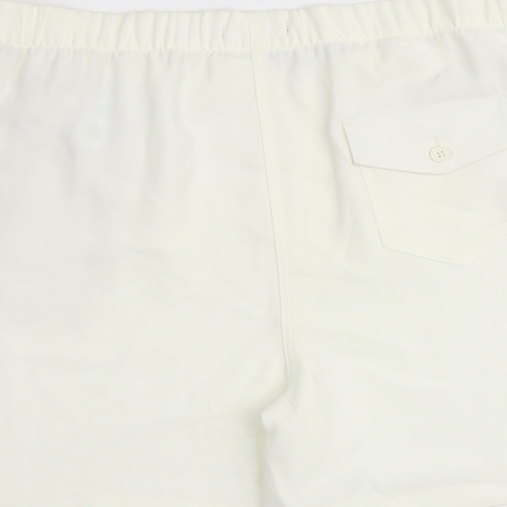 Marks and Spencer Womens Ivory Polyester Basic Shorts Size 18 L6 in Regular Pull On