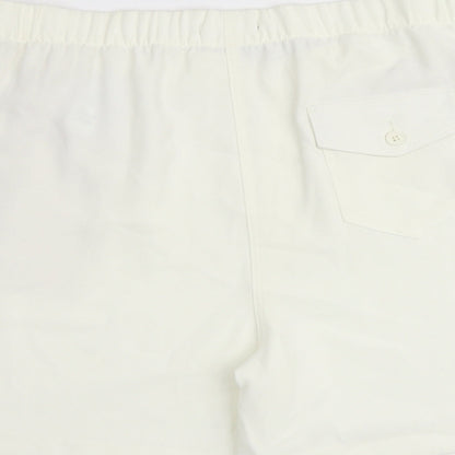 Marks and Spencer Womens Ivory Polyester Basic Shorts Size 18 L6 in Regular Pull On