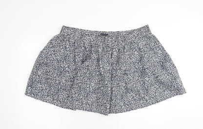 Marks and Spencer Womens Blue Floral Cotton A-Line Skirt Size 22