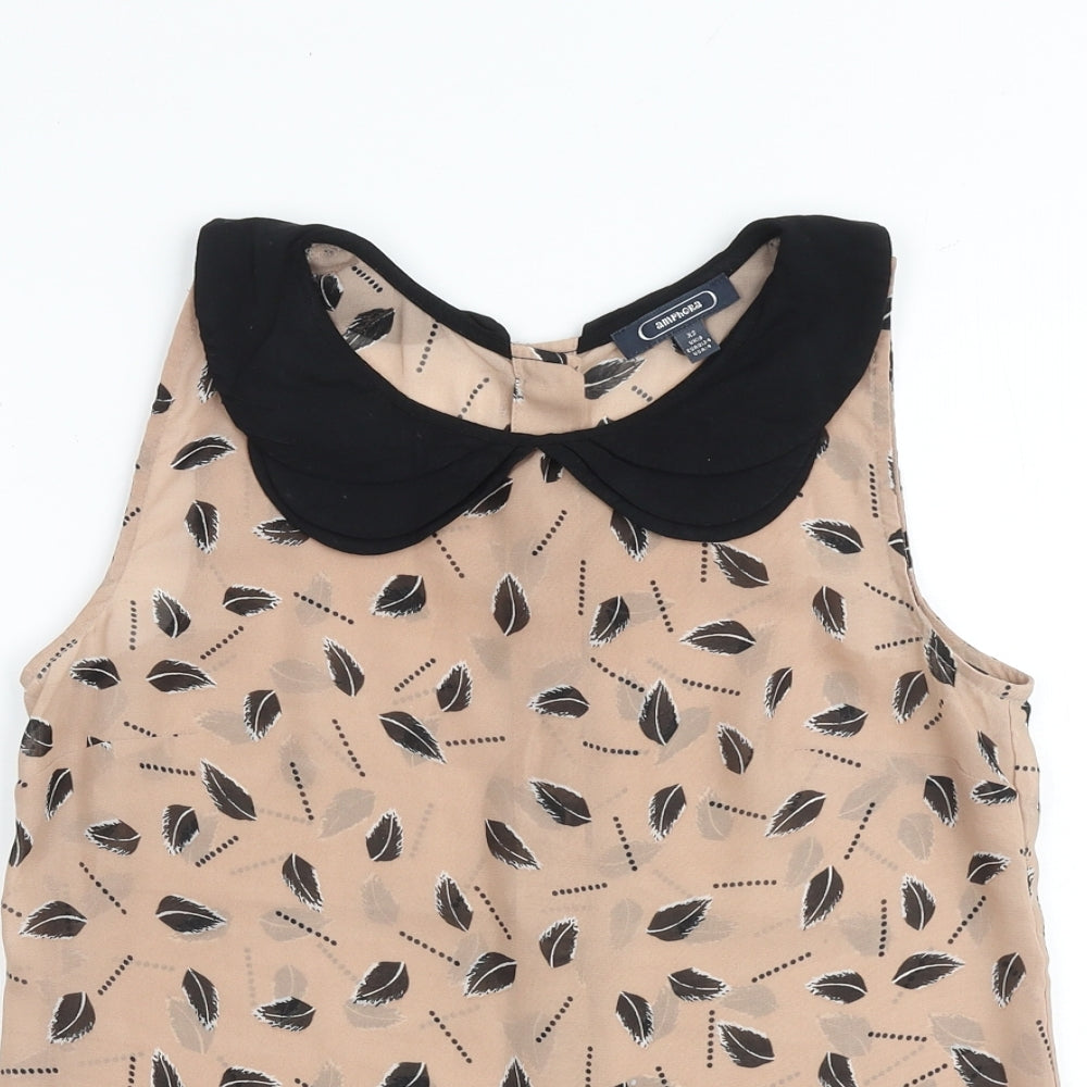 Womens UK Size XS Amphora Brown Basic Tank