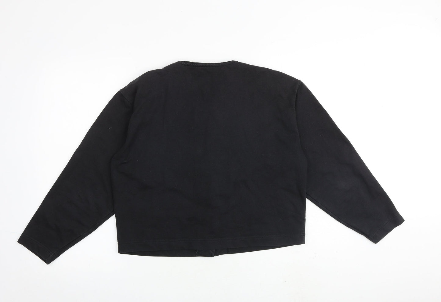 DASH Womens Black V-Neck Cotton Cardigan Jumper Size 12