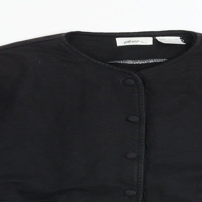 DASH Womens Black V-Neck Cotton Cardigan Jumper Size 12