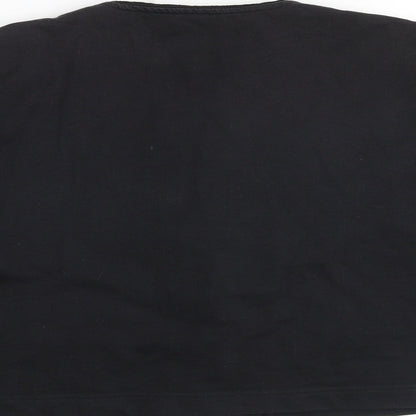 DASH Womens Black V-Neck Cotton Cardigan Jumper Size 12