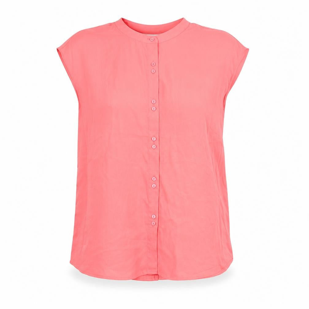 Womens UK Size 10 Warehouse Pink Basic Button-Up