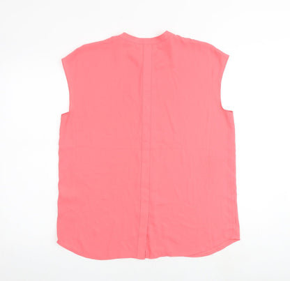 Womens UK Size 10 Warehouse Pink Basic Button-Up
