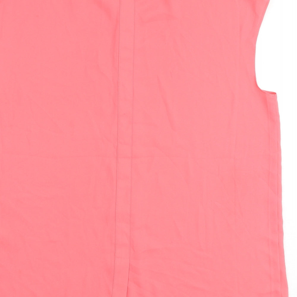 Womens UK Size 10 Warehouse Pink Basic Button-Up