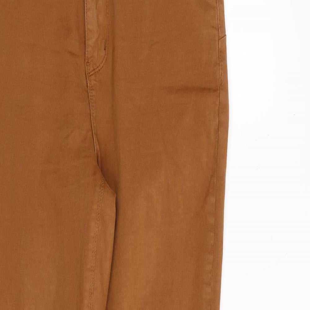 Orajie Womens Brown Cotton Skinny Jeans Size 12 L28 in Regular Zip