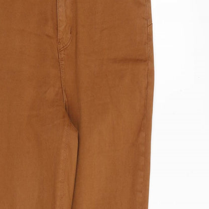 Orajie Womens Brown Cotton Skinny Jeans Size 12 L28 in Regular Zip