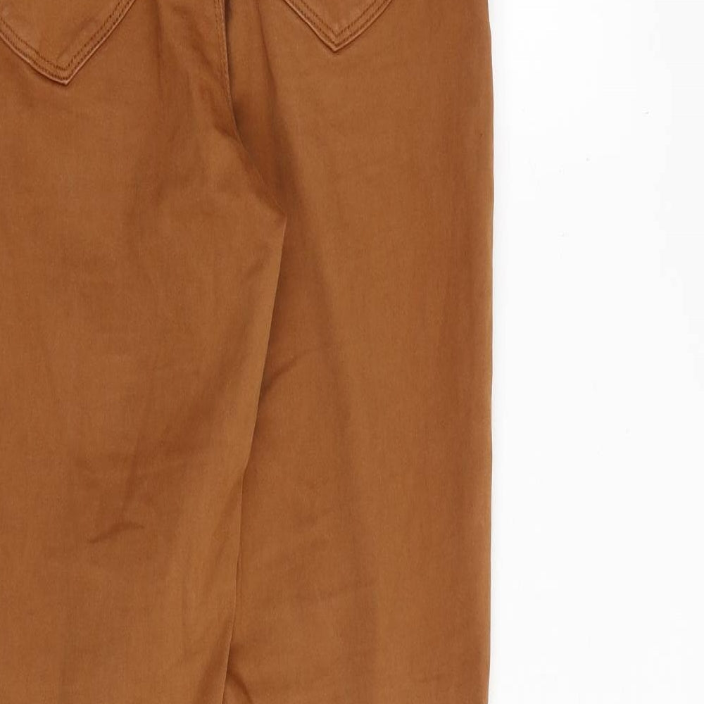 Orajie Womens Brown Cotton Skinny Jeans Size 12 L28 in Regular Zip