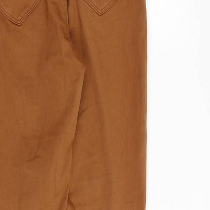 Orajie Womens Brown Cotton Skinny Jeans Size 12 L28 in Regular Zip