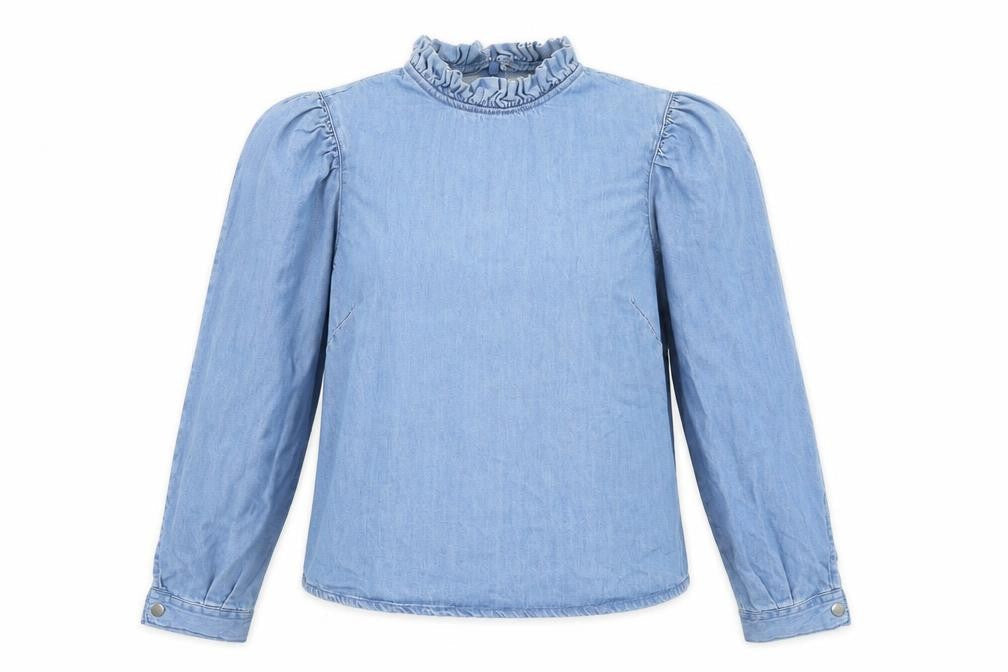 Womens UK Size 8 Denim & Co. Blue Basic Blouse