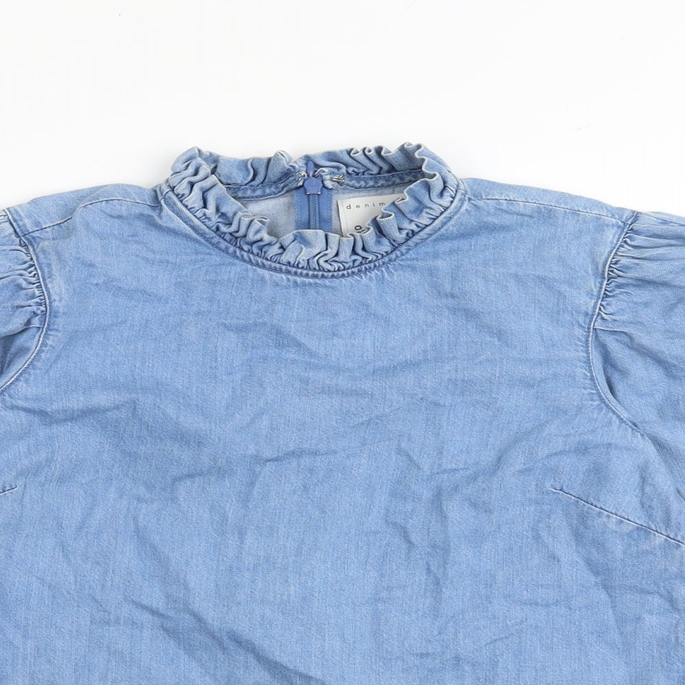 Womens UK Size 8 Denim & Co. Blue Basic Blouse