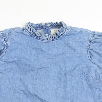 Womens UK Size 8 Denim & Co. Blue Basic Blouse